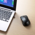 静音ワイヤレスブルーLEDマウス(5ボタン・ブラック) 写真4