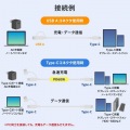 USB2.0Type-Cケーブル(CtoA変換アダプタ付き・PD60W・ホワイト) 写真4