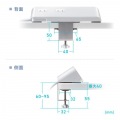クランプ固定式タップ(AC4個口+USB-C×3+USB-A×1・PD65W・ホワイト) 写真4