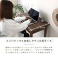 デスク パソコンデスク 机 薄型 スリム 浅型 おしゃれ シンプル ブラウン 木製 幅70 引き出し付 収納 スリム QUNOA デスク QU72-70DS 写真4
