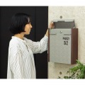 壁掛けポスト ( グレー ) 【Grill】| 壁掛け ポスト 鍵付き 錆びにくい おしゃれ 郵便ポスト 郵便受け メールボックス 壁 レトロ 写真4