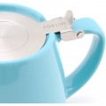 Forlife フォーライフ(FOR LIFE) ティーポット 陶器 530ml 3杯用 茶こし付き 食洗機対応 蓋が落ちない 片手で注げる ターコイズ 青 スタンプティーポット 309Trq 写真5