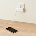USBタップ/USBメス×3/AC×2/直挿し/ケーブル無/2.4A/ホワイト 写真5