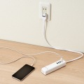 USBタップ/USBメス×4/AC×2/ケーブル60cm/3.4A/ホワイト 写真5