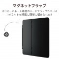 iPad 10.2インチ 第9/8/7世代 (2021/2020/2019年) ケース カバー 手帳型 フラップ ハード スリープ対応 マグネット 2アングル ブラック 写真5