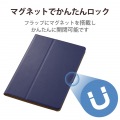 iPad 10.2 2019年モデル/フラップケース/ソフトレザー/フリーアングル/スリープ対応/ネイビー 写真5