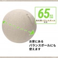バランスボール カバー 65cm ファブリックカバー インテリア ハンドル付き 持ち運び簡単 ポリエステル ベージュ エクリアスポーツ 写真5