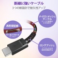USBケーブル 1.2m Type-Cオス - オス 断線に強い高耐久 PD対応 レッド 写真5