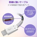 USBケーブル 1.2m Type-Cオス - オス 断線に強い高耐久 PD対応 ホワイト 写真5