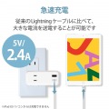 Lightningケーブル/やわらか/2.0m/ホワイトフェイス 写真5