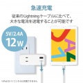 Lightningケーブル/まとまるケーブル/形状記憶/抗菌/2.0m/ホワイト 写真5