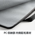 Surface Laptop Go2 / Go 12.4インチ 2022年 / 2020年 用 パソコンケース ハンドル付き ファスナー付きポケット 起毛素材 カジュアルタイプ PCケース ブラック 写真5