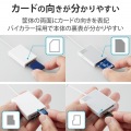 Lightningカードリーダー/SD+microSD対応/Type-C変換アダプタ付属/ケーブル7cm/ホワイト 写真5