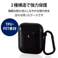 AirPods Proケース ワイヤレス充電Qi対応 TOUGH SLIM 耐衝撃 TPU PET カラビナ付き ブラック 写真5