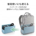 カメラバッグ リュック オフトコ off toco 2way 撥水加工 ワンタッチ開閉 14インチPC収納 ペットボトルバンド グレー 写真5