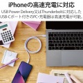 ライトニングケーブル Type-C-Lightning 1m パープル 写真5