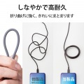 USBケーブル USB A to USB C シリコン素材 RoHS 簡易パッケージ グレー 写真5