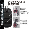 スマホポーチ 1台収納 Lサイズ 3Way ( 腰ベルトループ ショルダーベルトループ カラビナフック ) 衝撃吸収 ZEROSHOCK ブラック 写真5