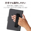 タブレットケース カバー 汎用 7?8.4インチ ソフトレザー 手帳型 フラップ マグネット フリーアングル ハンドベルト 薄型 軽量 ブラック 写真5