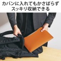 MacBook Pro / Air 13インチ 13.6インチ ( M2 2022 M1 2020 2019 2018 ) 用 パソコン ケース カバー スリーブタイプ ソフトレザー 内側起毛素材 スリム キャメル 写真5