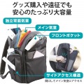 リュック バックパック 痛バッグ Lサイズ 大容量 ビジネス 推し活 2Way使用 撥水加工 ショルダーバッグ付 レインカバー付属 ブラック 写真5