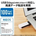 キャップ回転式USBメモリ(ホワイト) 写真5