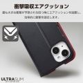 iPhone 15 ソフトレザーケース 薄型 手帳型 磁石付 写真5