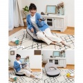 コンパクト 回転座椅子 小さい 360° 回転式 リクライニングチェア 回転 北欧 キュート ポップ フロアチェア 低い椅子 グレージュ 写真5