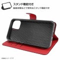 iPhone 13 mini 手帳 シンプル マグネット/ブラック/レッド 写真5