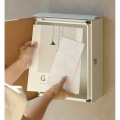 壁掛けポスト 鍵付き コンパクト スリム シンプル 錆びにくい アンカー ネジ付き 【Piera(ピエラ)】(グレージュ/ブラウン木目) 写真5