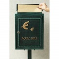 スタンドポスト 郵便ポスト 鋳物 置くだけ 簡単設置 アンティーク風 ヴィンテージ レトロ クラシカル 鍵付き 前開き【Kotorino(コトリノ)】(グリーン) 写真5
