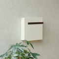 壁掛けポスト 鍵付き ひねりタイプ錠 スリット窓付き ステンレス 上蓋付き 錆びにくい 【Casto(カスト)】(グレージュ) 写真5