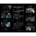 バウヒュッテ デスクサイドラック ラージ BHS-700SM-BK | スチール おしゃれ ラック スチールラック 収納 写真5
