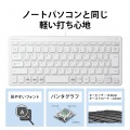 有線ミニキーボード/パンタグラフ式/薄型/ホワイト 写真5