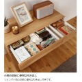 キャビネット 白井産業  リビング収納 サイドボード 扉付 引出付き 背面化粧有 組立簡単 ナチュラルブラウン 幅90 高さ72 奥行42cm ナチュリカ NTU-7090DH NA 写真5