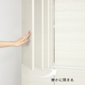 壁面収納 キャビネット 幅30cm 高さ180cm ホワイト 白木目 本棚 耐震機能付き ソフトクローズ扉 リビング 収納 ポルターレリビング2 P2L-1830DWH 写真5