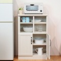 食器棚 チェローネ 白井産業 CEN-9055DGA ホワイト | 幅約57cm 高さ約88cm 白木目 ガラス 引き戸 おしゃれ 北欧 ロータイプ ミニ食器棚 キッチン収納 一人暮らし 写真5