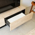 テレビ台 白井産業 幅150cm 高さ36cm ナチュラルブラウン 65V型対応 木質感のあるローボード ログーノ 写真5
