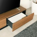 テレビ台 白井産業 幅150cm 高さ36cm ダークブラウン 65V型対応 木質感のあるローボード ログーノ 写真5