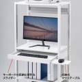 RoHS10対応キーボードスライダー付きパソコンラック(W650×D610mm) 写真5