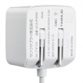 microUSBケーブル一体型AC充電器(2.1A・ホワイト) 写真5