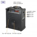 ワイヤレスマイク付き拡声器スピーカー(バッテリー内蔵・ワイヤレスマイク3本対応) 写真5