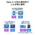 USB Type-C & USB-A両対応 直挿しSD/microSDカードリーダー(USBポート付き) 写真5