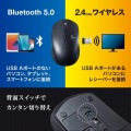 静音ワイヤレスブルーLEDコンボマウス(ブラック) 写真5