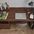 HELM(ヘルム) デスク(140cm幅) パソコンデスク デスク 140cm幅 省スペース PCデスク 木製 ワークデスク 机 シンプル おしゃれ ブラウン HM140-73DS-BR 写真5
