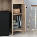 LAFIKA(ラフィカ)ペールカウンター(90cm幅) キッチンカウンター 間仕切り 幅90cm ゴミ箱収納 ペールカウンター レンジ台 グレーナチュラル LF90-90OP-GN 写真5