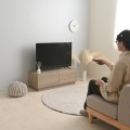 RURUS(ルルス)ローボード(100cm幅) テレビ台 テレビボード ローボード 幅100 コンパクト おしゃれ シンプル テレビ収納 扉付き グレーナチュラル RUR35-100L-GN 写真5
