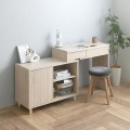 伸縮デスクドレッサー(80?148cm幅) ドレッサー コンパクト おしゃれ デスク 可愛い 伸縮 机 兼用 収納 北歐 韓国 メイク台 オークナチュラル NC80-80D-IV 写真5