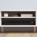 TWICE(トワイス) テレビ台 ローボード(幅120cm) テレビボード 収納 リビング収納 40型 40V 幅120cm コンパクト 天然木 おしゃれ ホワイト TW37-120L-WH 写真5