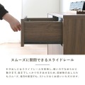 キャビネット おしゃれ 幅75 ブラウン 木製 シンプル チェスト サイドボード リビングボード リビング 収納 大容量 QUNOA キャビネット QU75-75C 写真5